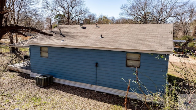 view of property exterior featuring central AC unit