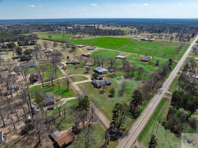 bird's eye view featuring a rural view