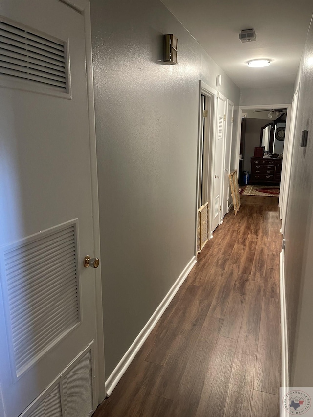 hall featuring dark hardwood / wood-style flooring