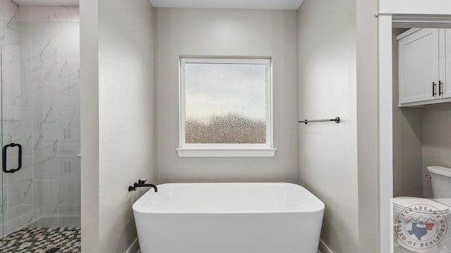 bathroom with plus walk in shower