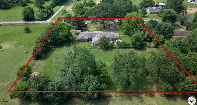 5105 Tennessee Rd, Texarkana, AR 71854 - aerial view of sparsely populated area with property parcel outlined