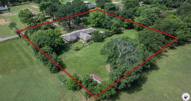 5105 Tennessee Rd, Texarkana, AR 71854 - aerial view of sparsely populated area with property parcel outlined