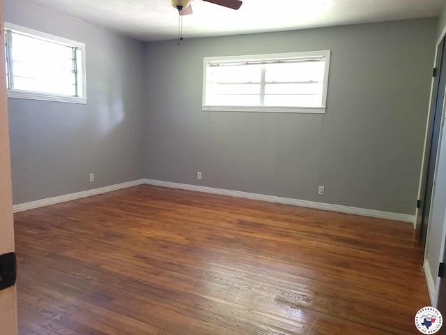 5105 Tennessee Rd, Texarkana, AR 71854 - empty room with wood finished floors and a ceiling fan