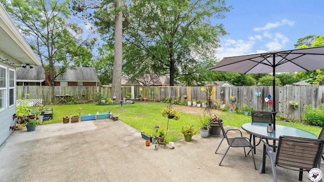 201 Larkspur Ln, Wake Village, TX 75501 - fenced backyard with a patio and outdoor dining space