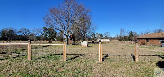 view of yard with a rural view