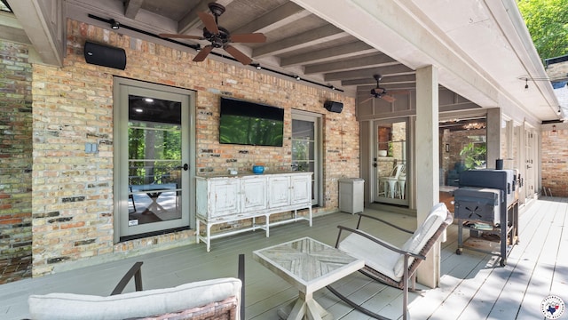 10 High Point Dr, Texarkana, TX 75503 - wooden deck with a ceiling fan