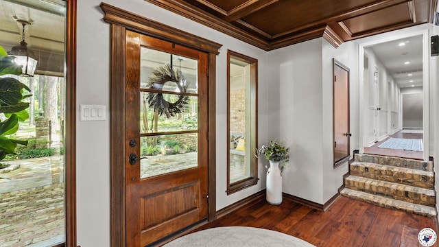 10 High Point Dr, Texarkana, TX 75503 - entrance foyer featuring dark wood-style floors and crown molding