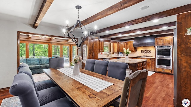 10 High Point Dr, Texarkana, TX 75503 - dining room with wood finished floors, recessed lighting, and beam ceiling