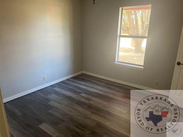 empty room with a wealth of natural light and dark wood-type flooring