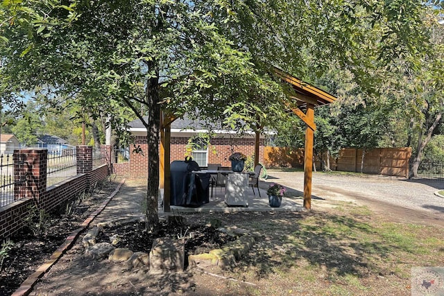 view of yard with a patio area