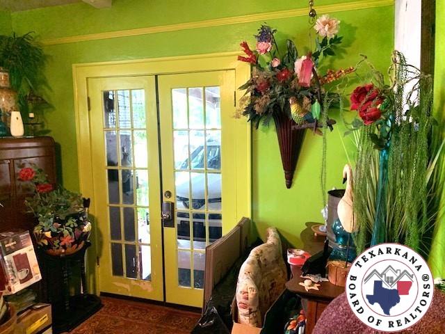 doorway with french doors