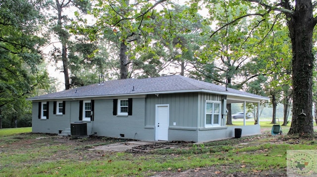 view of front of house with cooling unit