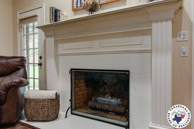 details with a fireplace