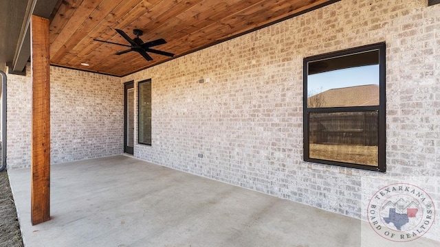 view of patio / terrace featuring a ceiling fan