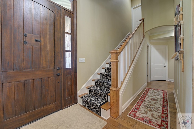 entrance foyer featuring light hardwood / wood-style floors