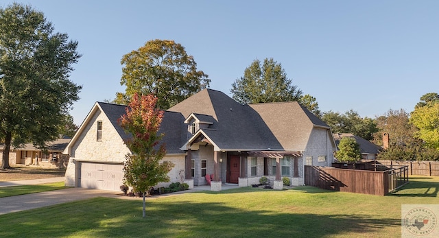 view of front facade with a front yard