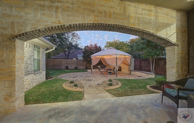 view of patio / terrace featuring a gazebo