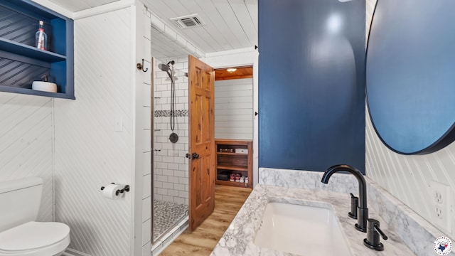 77 Big Rock Cir, Texarkana, AR 71854 - full bath featuring toilet, a shower stall, wood finished floors, and vanity