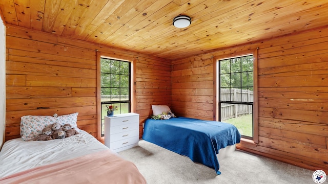 77 Big Rock Cir, Texarkana, AR 71854 - bedroom with carpet, wooden walls, and wood ceiling