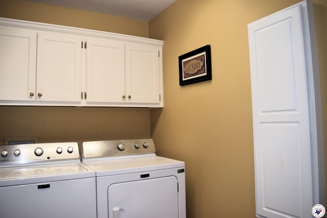 6002 Forest Bnd, Texarkana, AR 71854 - laundry room featuring separate washer and dryer and cabinet space