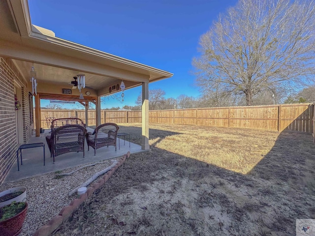 view of yard with a patio