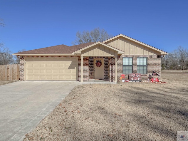 ranch-style home with a garage