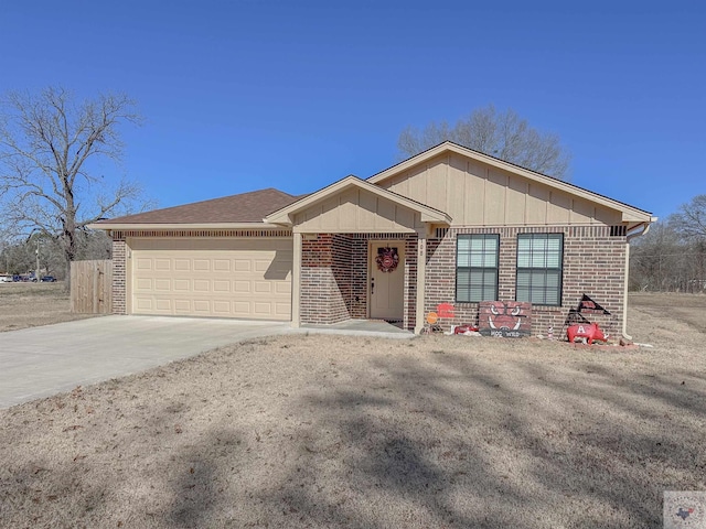 ranch-style home with a garage