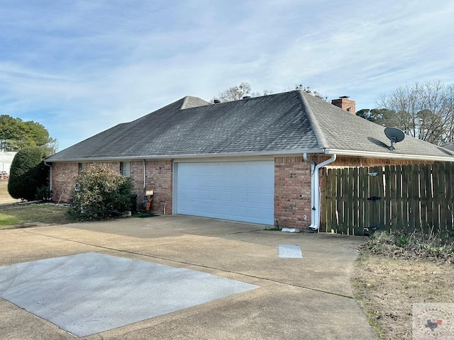 view of property exterior featuring a garage