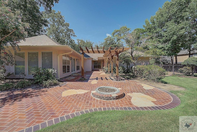 view of patio with a pergola