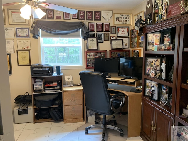 office with ceiling fan