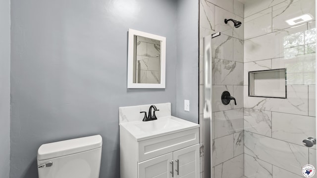 10 Vernon St, Hooks, TX 75561 - bathroom featuring vanity and a marble finish shower