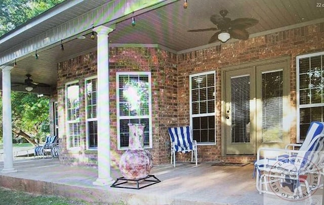 view of patio / terrace with ceiling fan