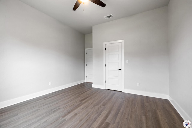 8409 Mandarin Cv, Texarkana, TX 75503 - spare room featuring ceiling fan, wood finished floors, and baseboards