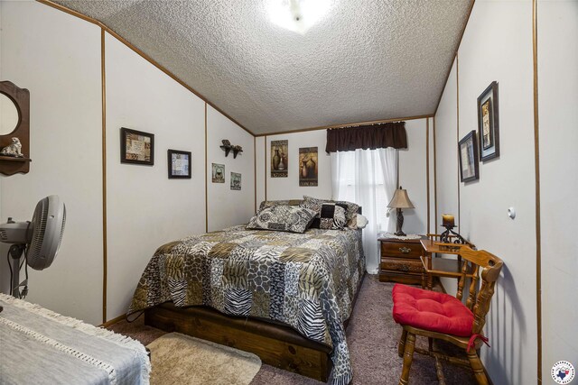179 Fm 2791, Atlanta, TX 75551 - carpeted bedroom with a textured ceiling and lofted ceiling