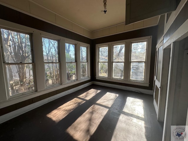 view of unfurnished sunroom