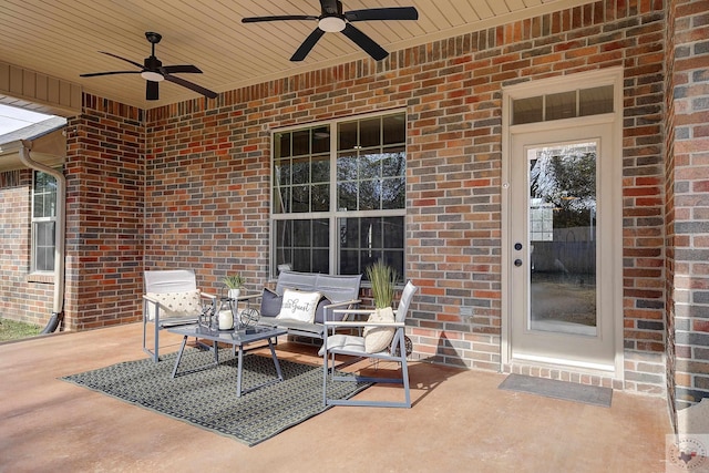 view of patio / terrace with ceiling fan