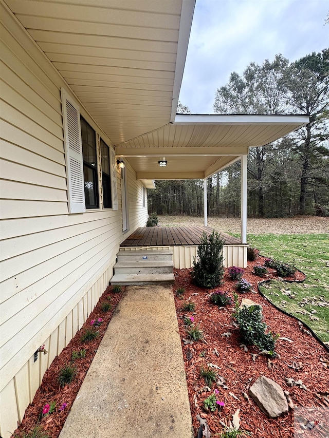 view of patio featuring a porch