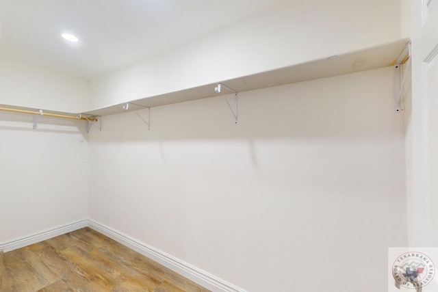 spacious closet with light wood finished floors