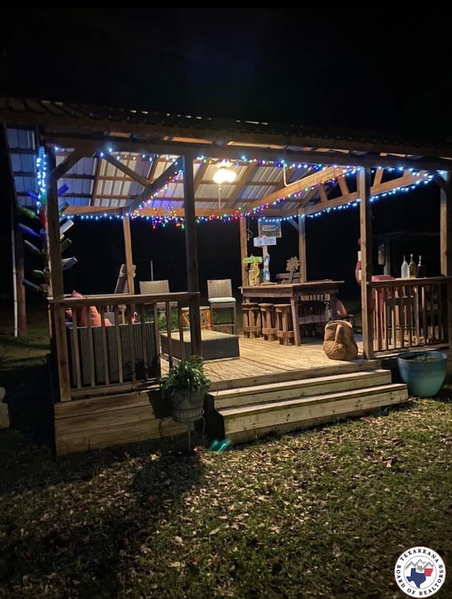 19 Hidden Valley Rd, Texarkana, TX 75501 - view of deck at night