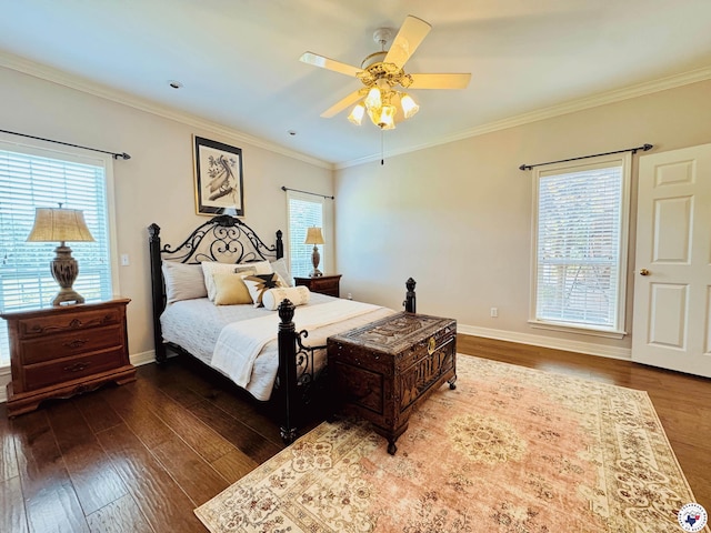 80 Tommy Hines Ln, Texarkana, TX 75501 - bedroom featuring baseboards, multiple windows, crown molding, and wood finished floors