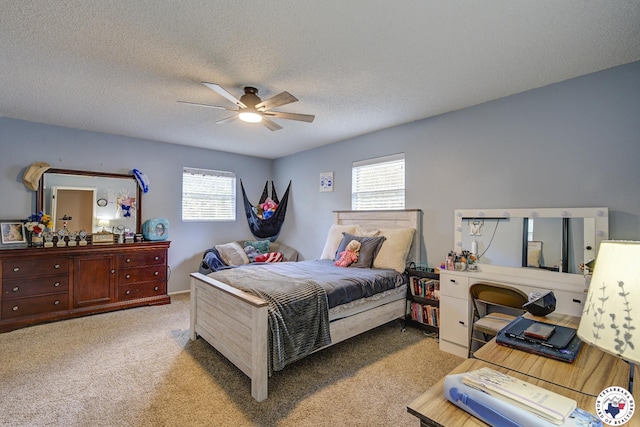 13 Timberlane St, Texarkana, TX 75501 - carpeted bedroom featuring ceiling fan and a textured ceiling