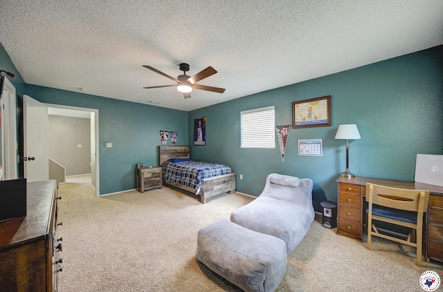 13 Timberlane St, Texarkana, TX 75501 - bedroom with carpet, a textured ceiling, ceiling fan, and an office area
