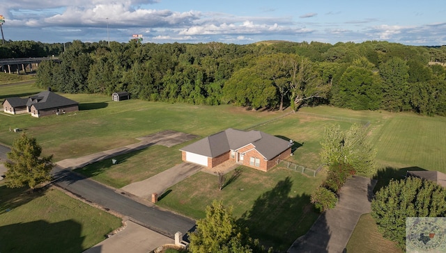 aerial view featuring a rural view