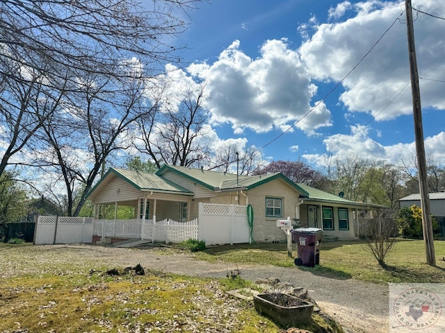 view of front of home with a porch