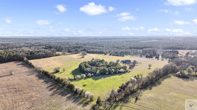 aerial view featuring a rural view