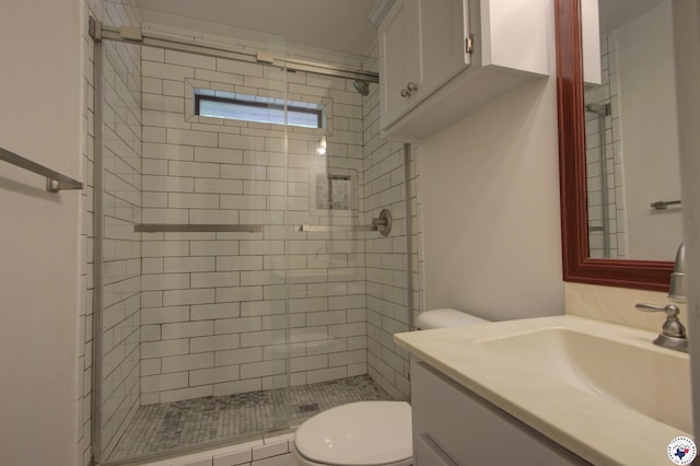 25 Dunham Dr, Texarkana, TX 75503 - bathroom featuring a shower stall, toilet, and vanity