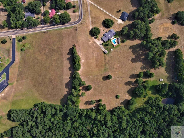 aerial view featuring a rural view