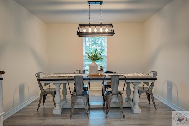 dining room with hardwood / wood-style floors