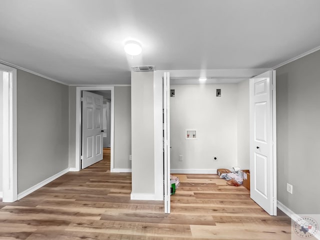 laundry room with washer hookup, hardwood / wood-style floors, and hookup for an electric dryer