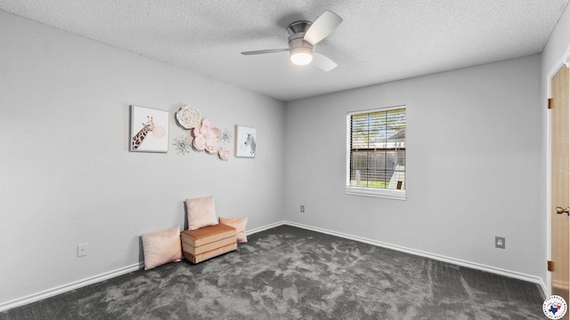 4707 Charleston St, Texarkana, AR 71854 - unfurnished bedroom with carpet floors, baseboards, a textured ceiling, and ceiling fan